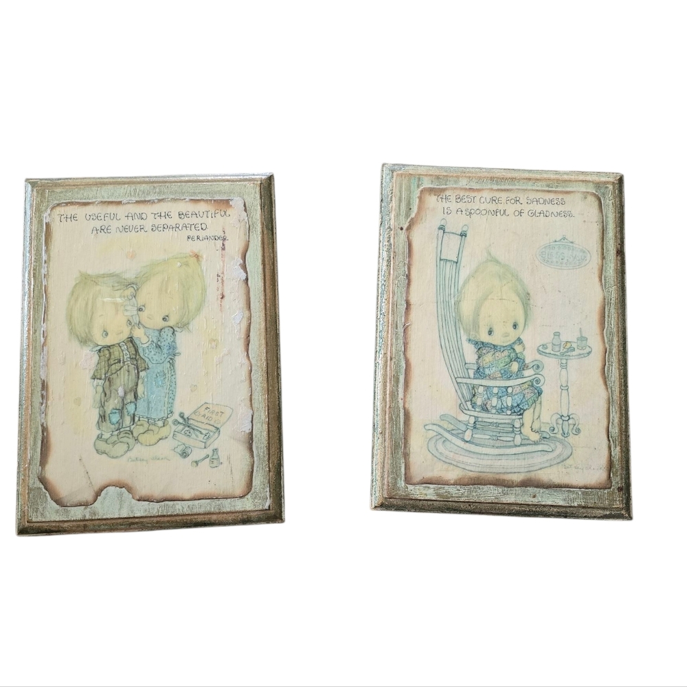 Vintage Wall Art Plaques with Hallmark Betsey Johnson Pictures